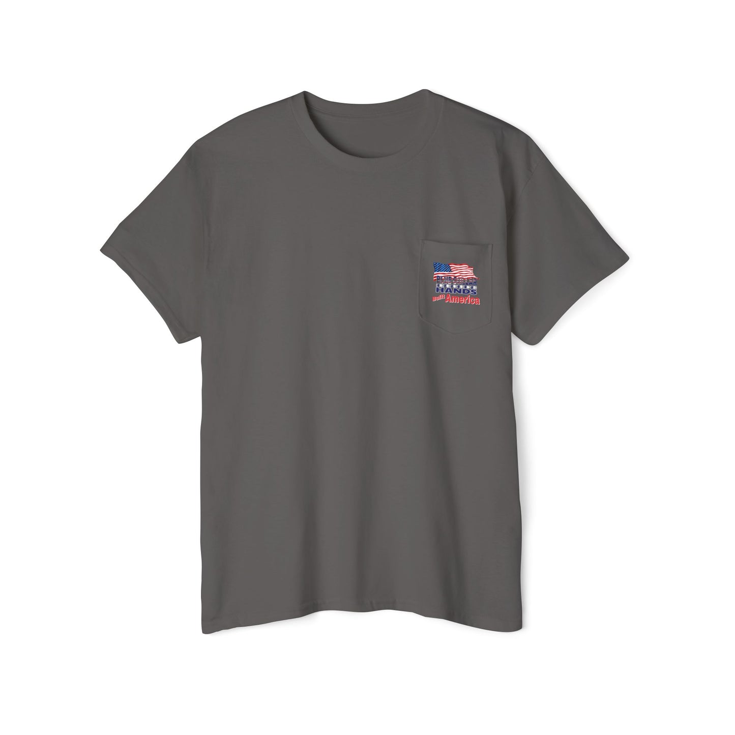 Unisex T-shirt with Pocket "Blue Collar Hands built America"
