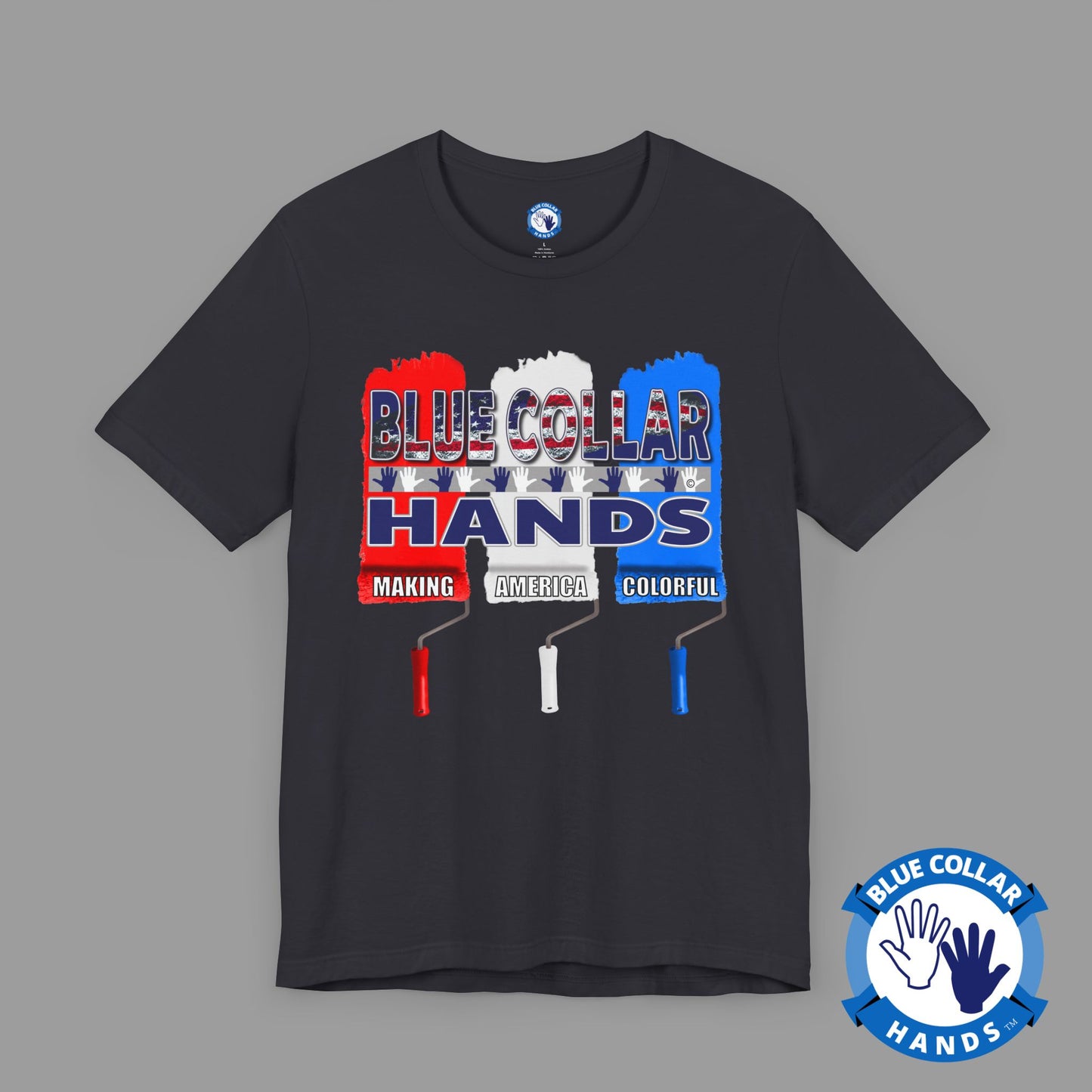 Unisex T-Shirt "Patriotic Paint Blue Collar Hands"
