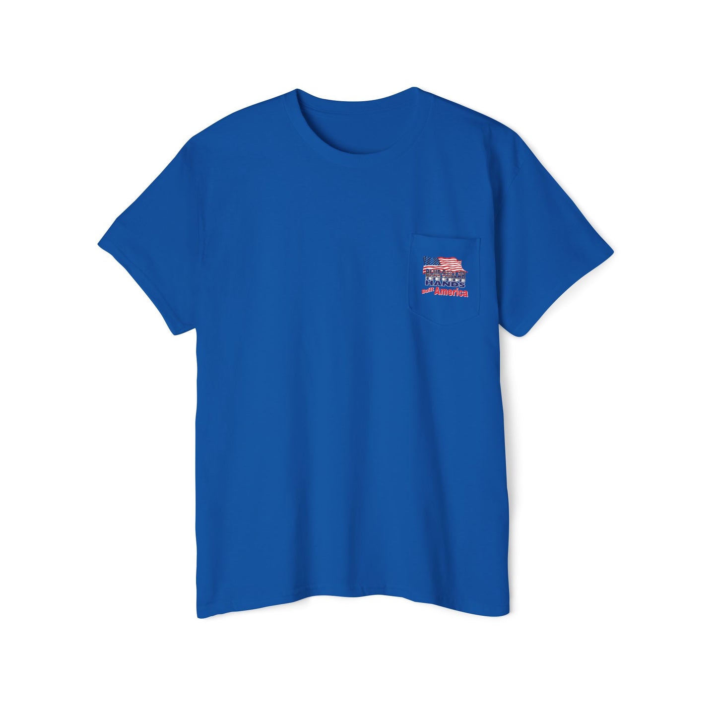 Unisex T-shirt with Pocket "Blue Collar Hands built America"