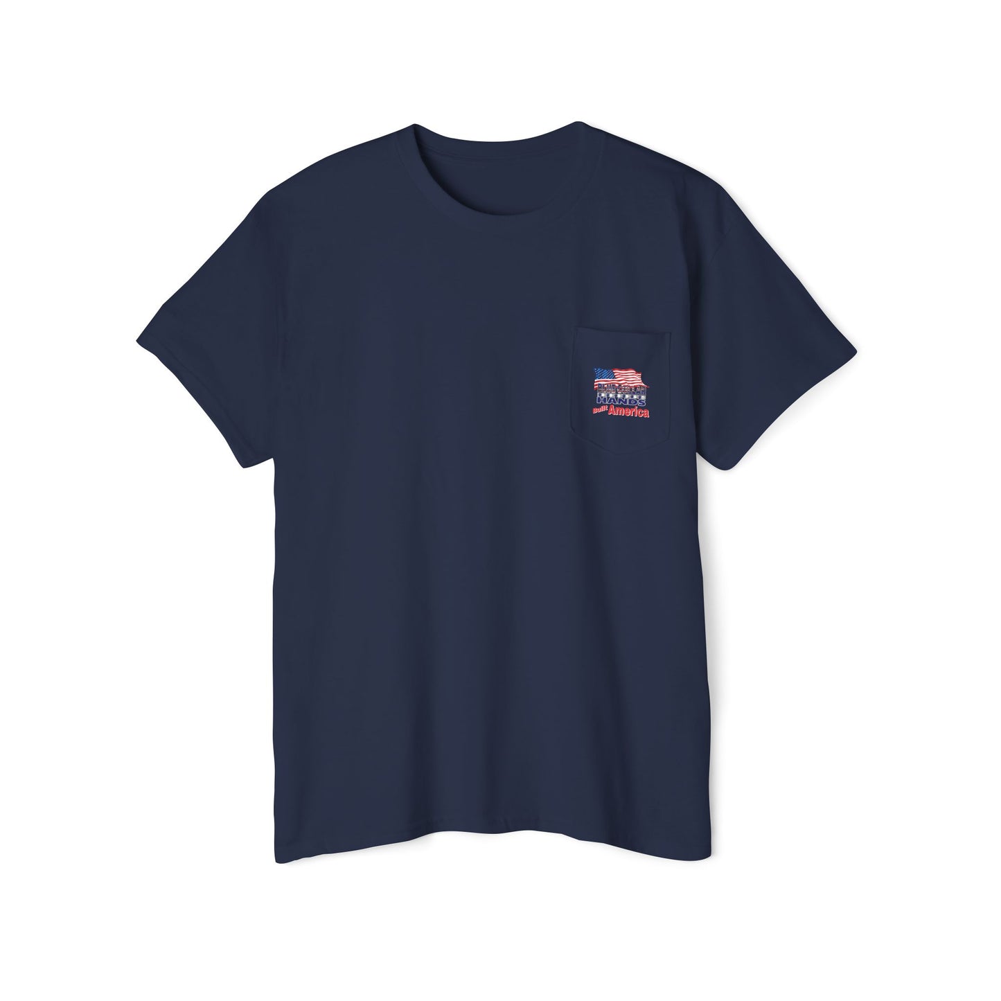 Unisex T-shirt with Pocket "Blue Collar Hands built America 2"