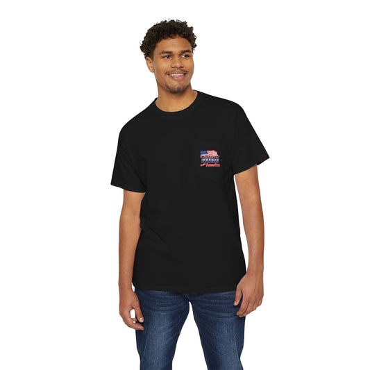 Unisex T-shirt with Pocket "Blue Collar Hands built America"