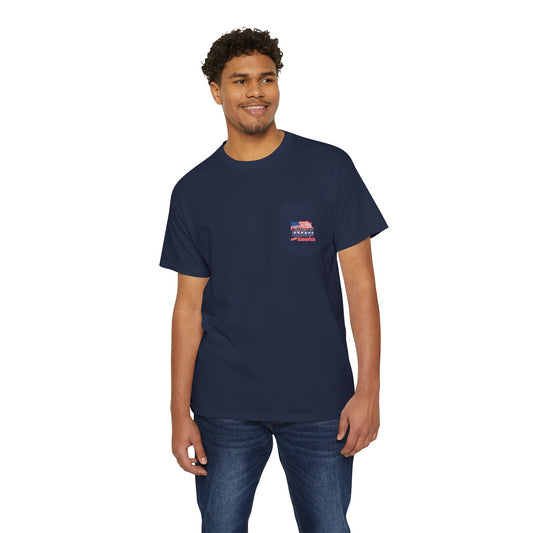 Unisex T-shirt with Pocket "Blue Collar Hands built America 2"